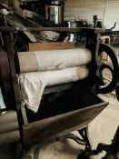 Cast iron and wooden washing machine called "The Chain Dolly Washer". This item carries VAT.