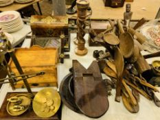 Collection of mainly wooden items
