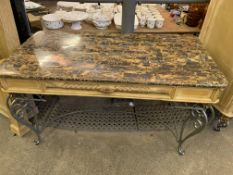 Marble effect top table