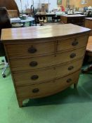 Mahogany bow fronted chest of drawers