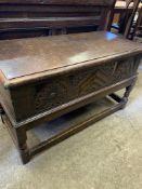 A small pine chest, together with an oak chest