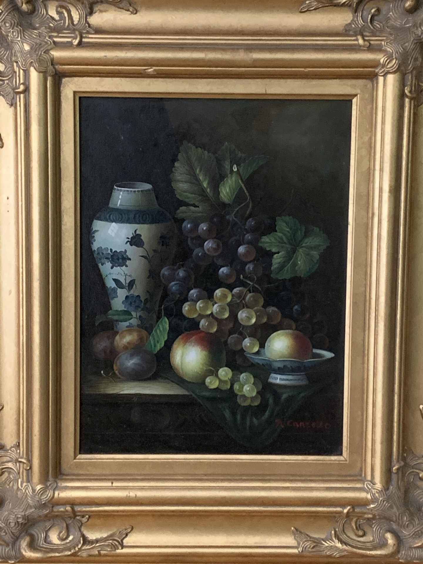 Two gilt framed oil on canvas paintings by R. Canzelo - Image 2 of 2