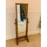 Pine framed cheval mirror