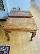 Pair of brass inlaid side tables