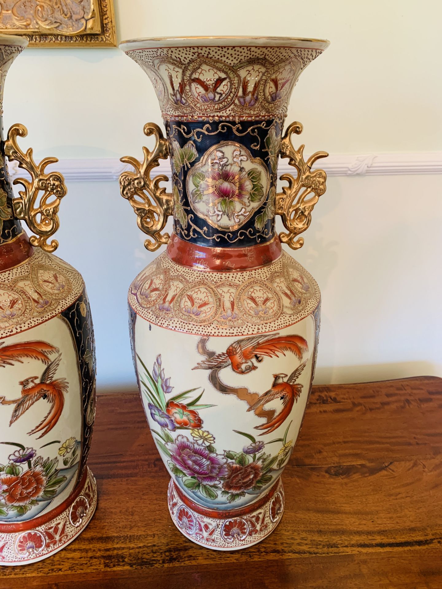 Pair of Satsuma vases - Image 5 of 5