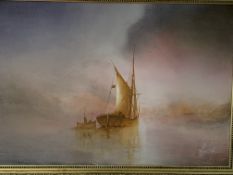 Two gilt framed oil on canvas paintings