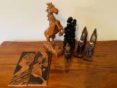 Collection of carved wood figures