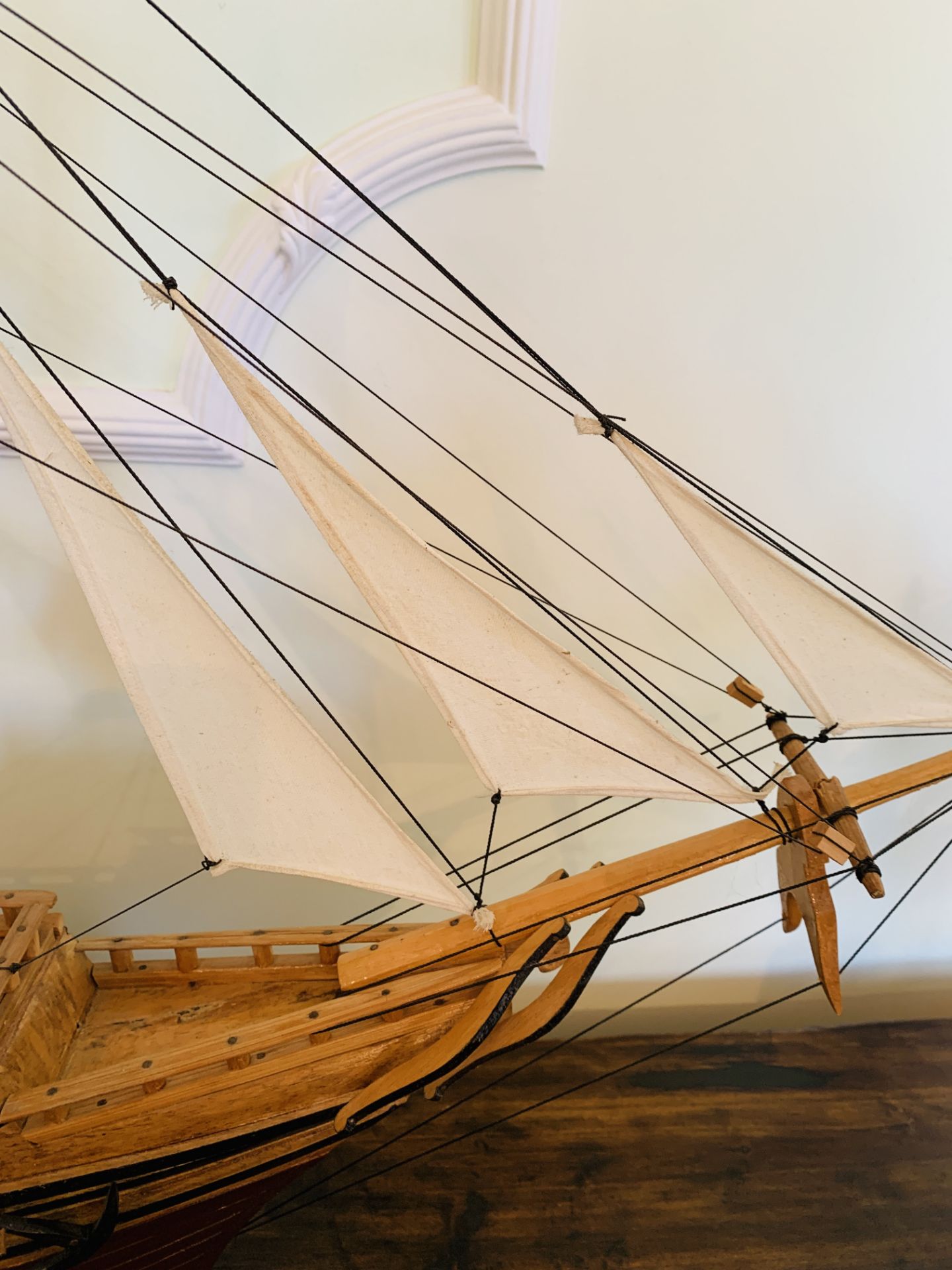 Scratch built wooden model sailing ship - Image 5 of 5