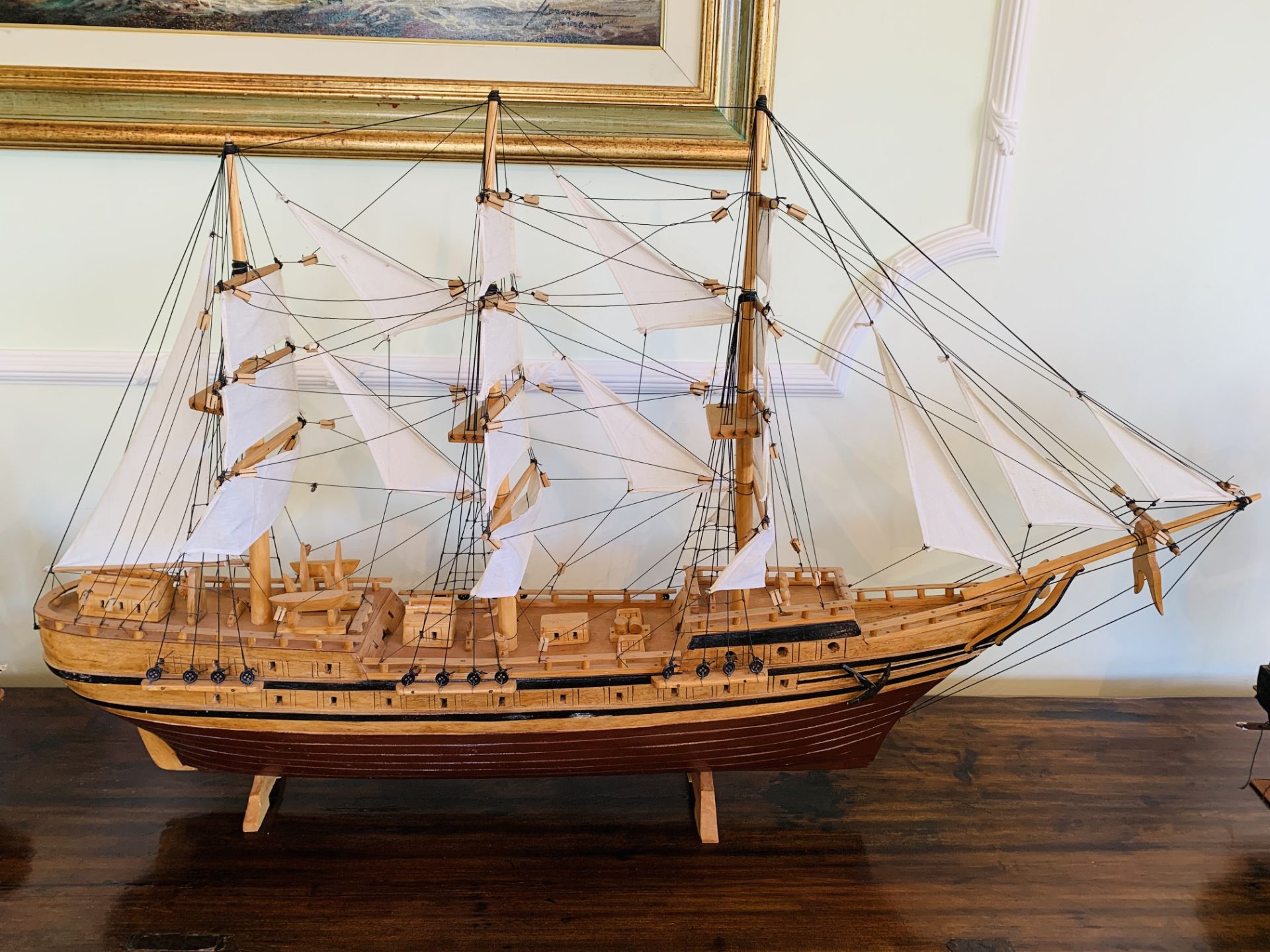 Scratch built wooden model sailing ship