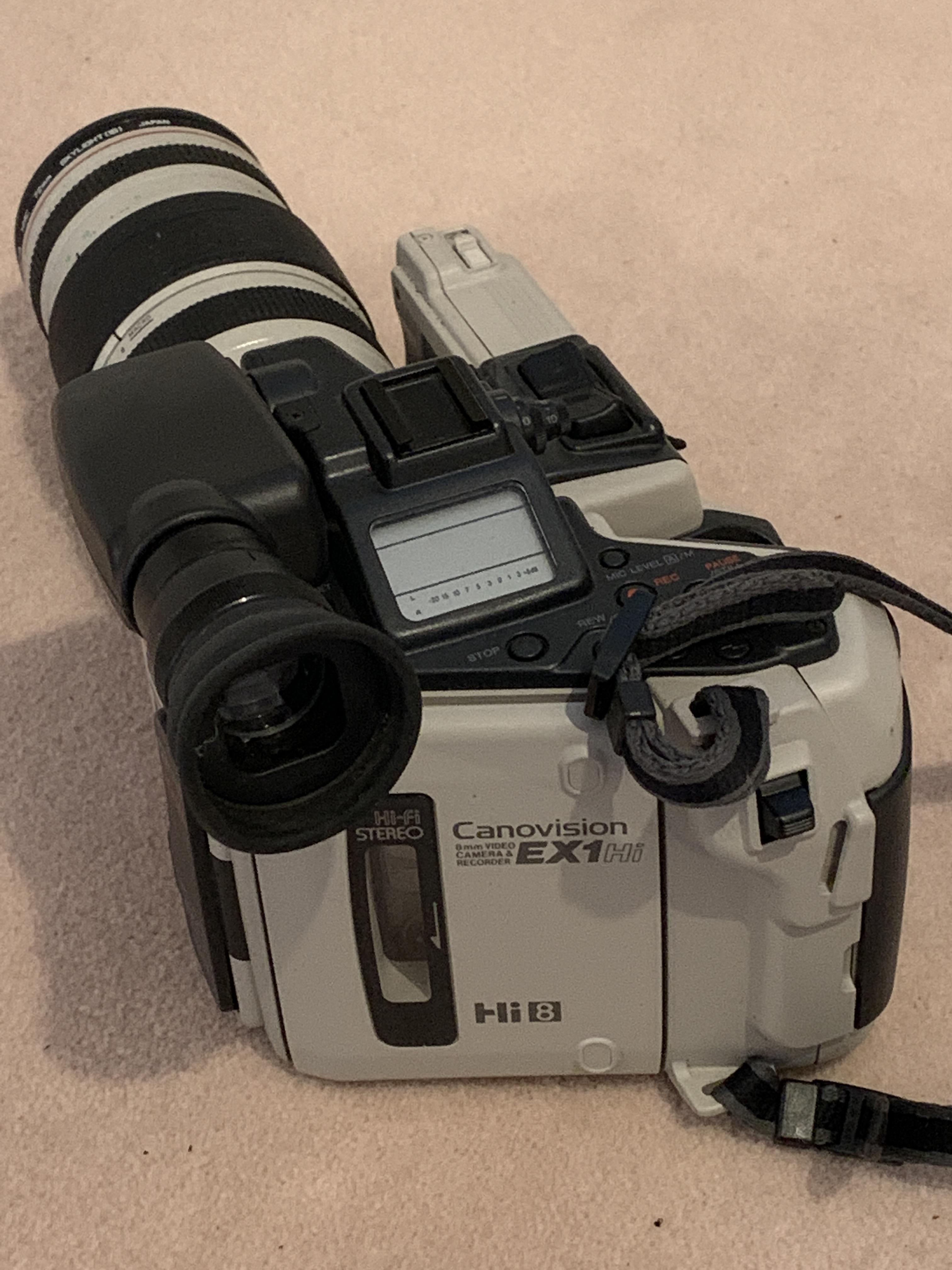 Canon Canovision EX1 HI8, together with a collection of camera equipment