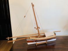 Wooden model sailing ship