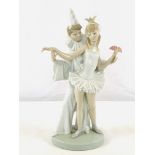 Lladro figure of Pierot with a ballerina