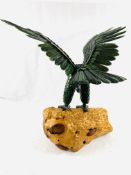 Nephrite jade sculpture of a bald eagle