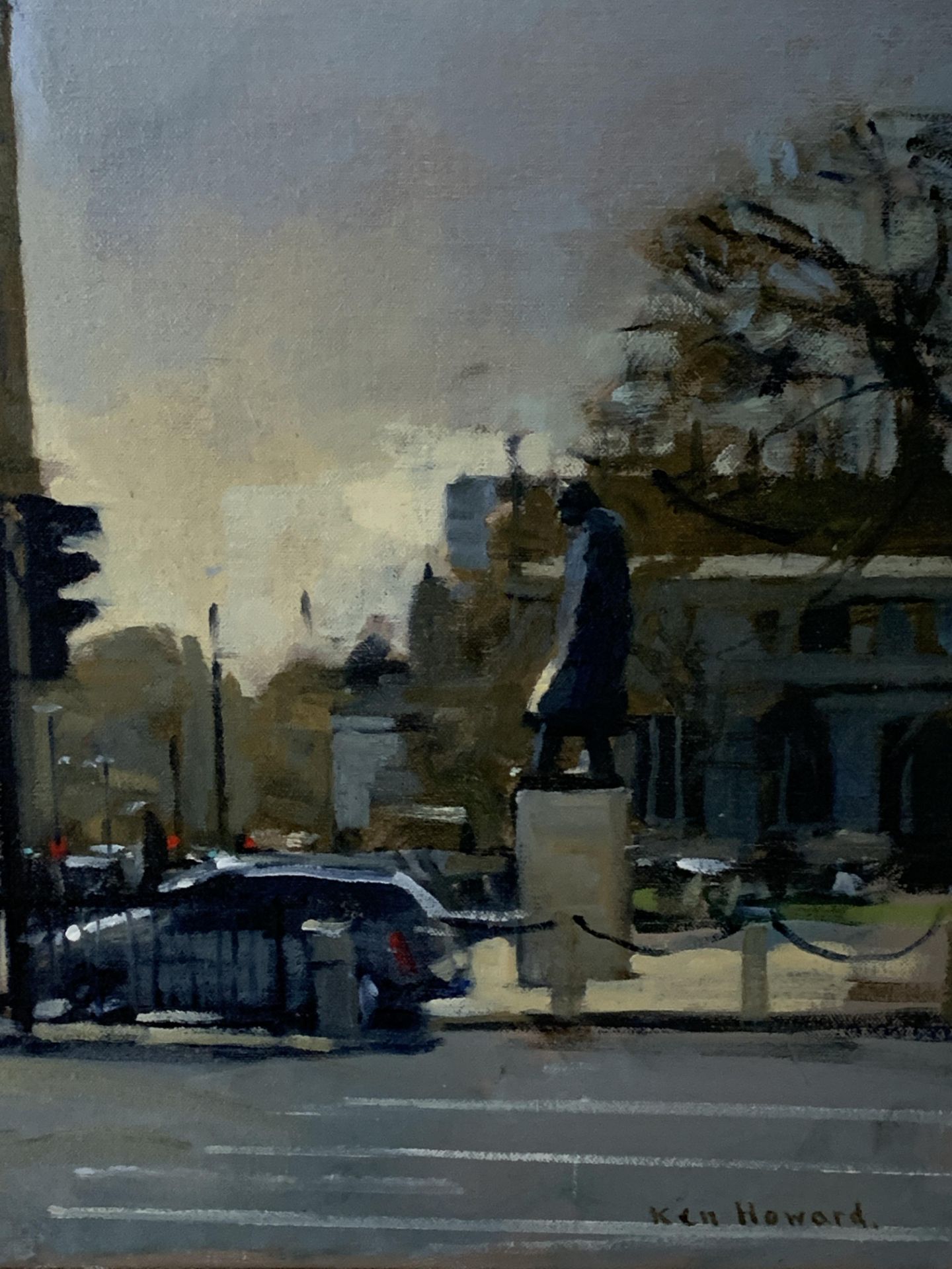 Ken Howard, R.A. Gilt framed oil on canvas of Parliament Square, London - Image 3 of 5
