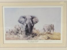 Two David Shepherd prints, together with two others