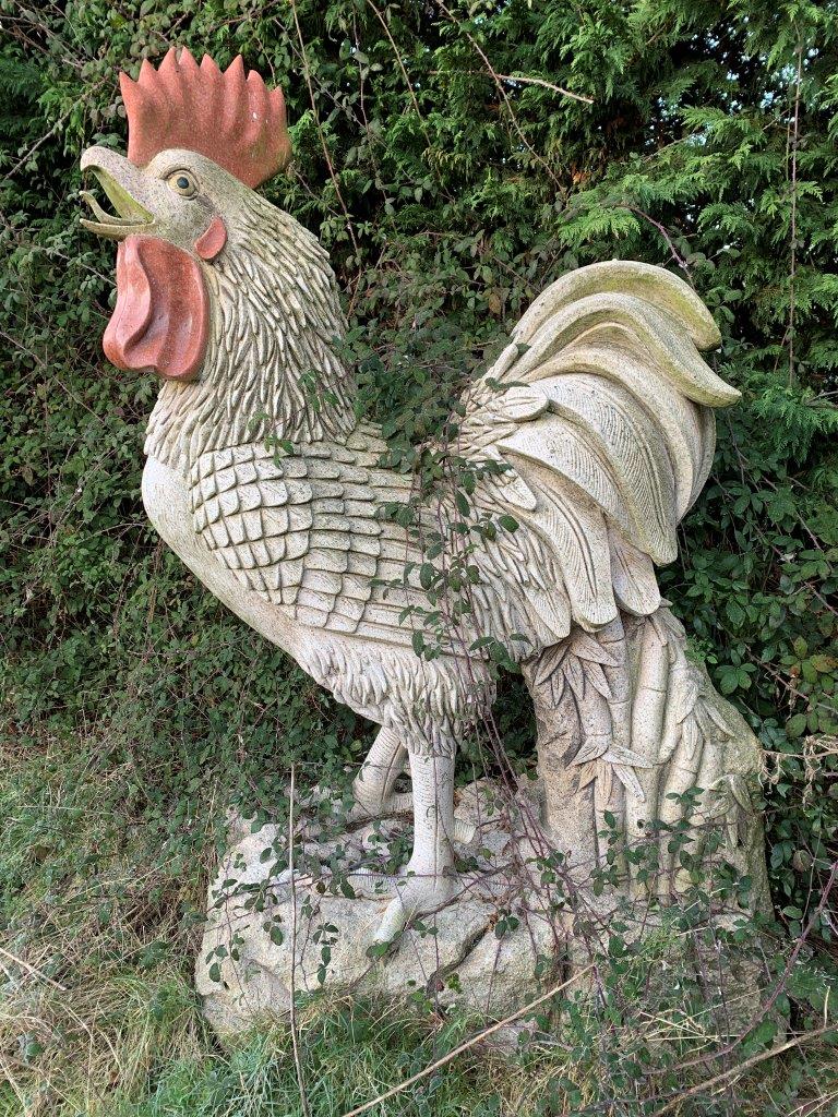 Concrete and marble statue of a Cockerel - Image 3 of 4