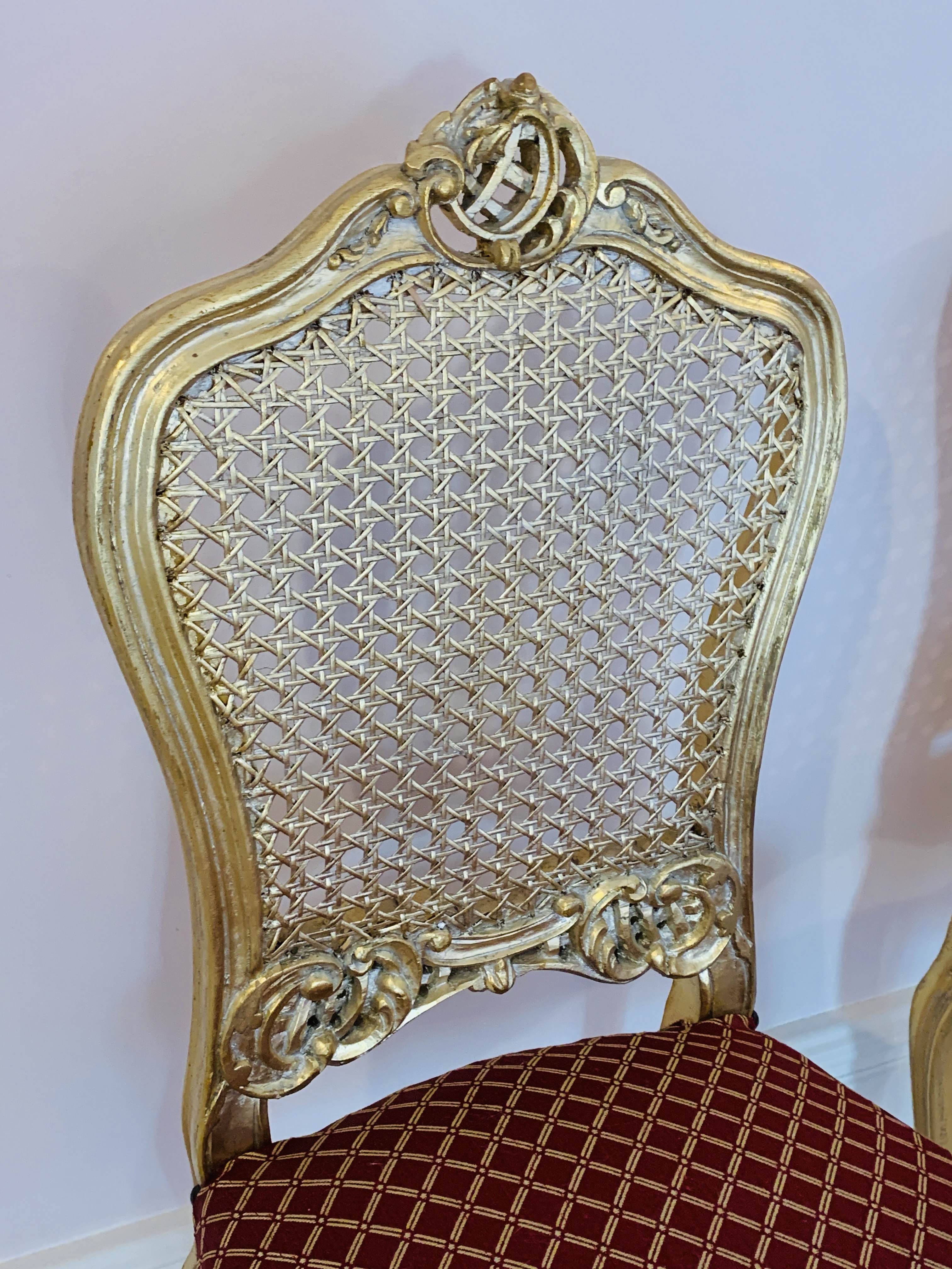 Pair of gilt framed hall chairs - Image 4 of 4