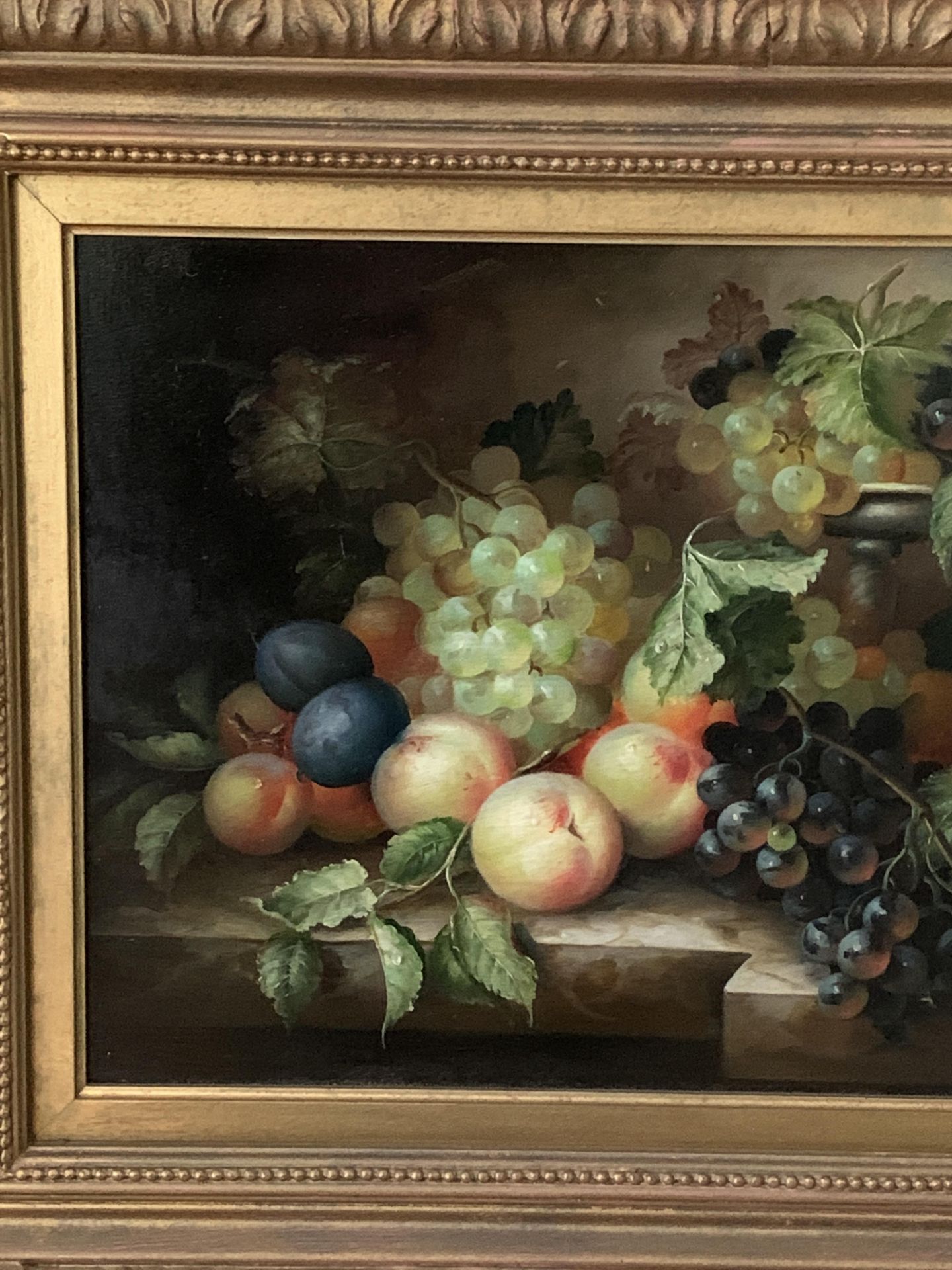 Gilt framed oil on canvas of fruit, signed Plibertz - Image 2 of 3