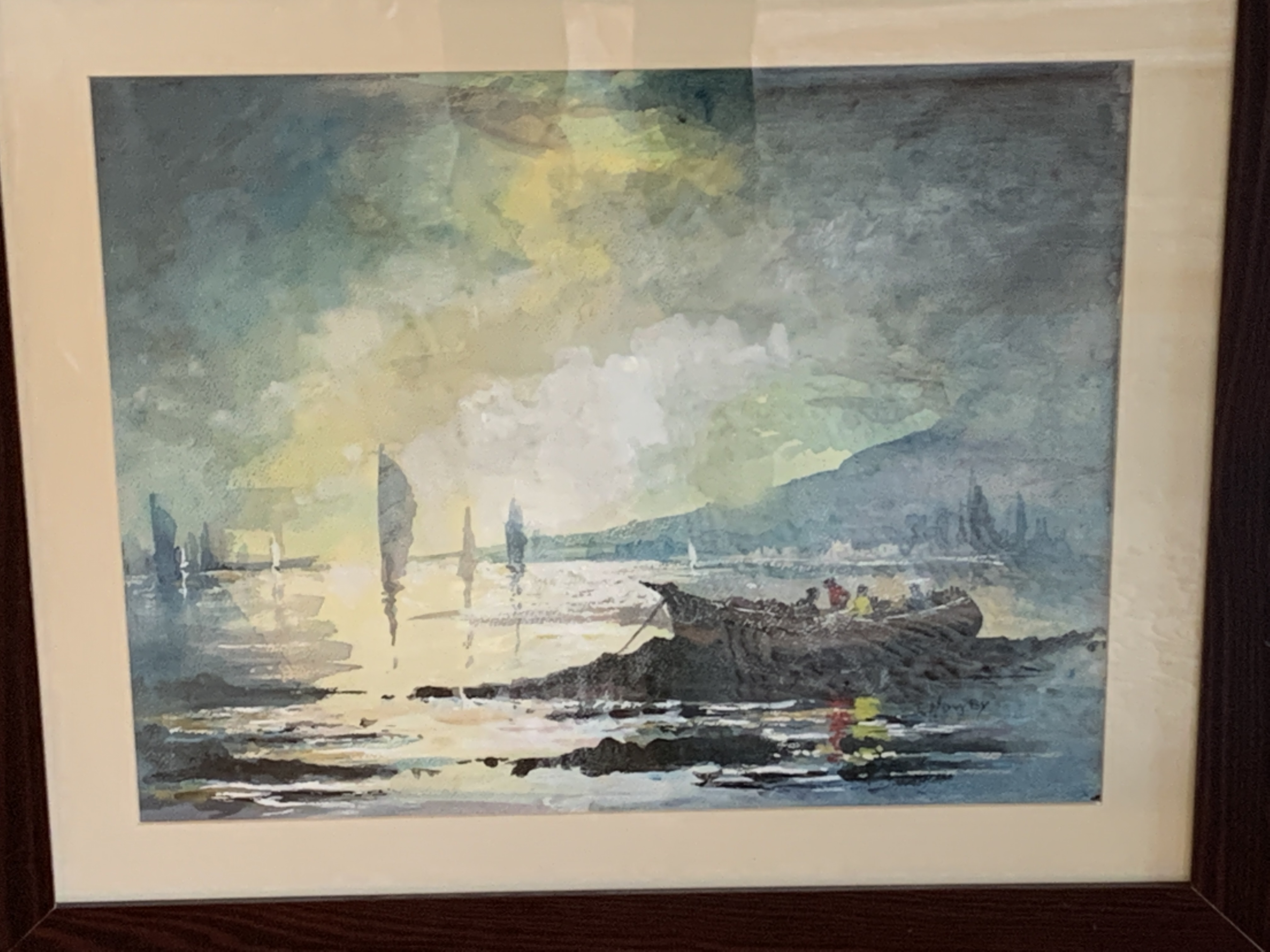 Two framed and glazed watercolours, signed J Howey. - Image 2 of 2