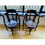 Pair of corner elbow chairs