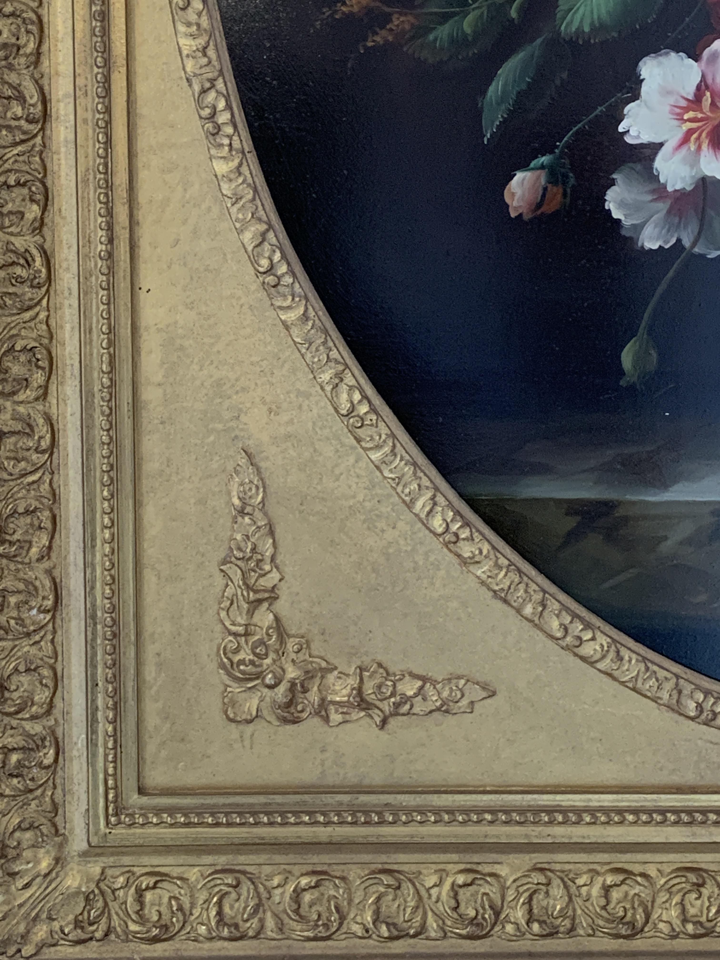 Pair of gilt framed oval oils on board, signed J Gabriel - Image 2 of 4