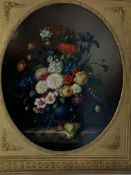 Pair of gilt framed oval oils on board, signed J Gabriel