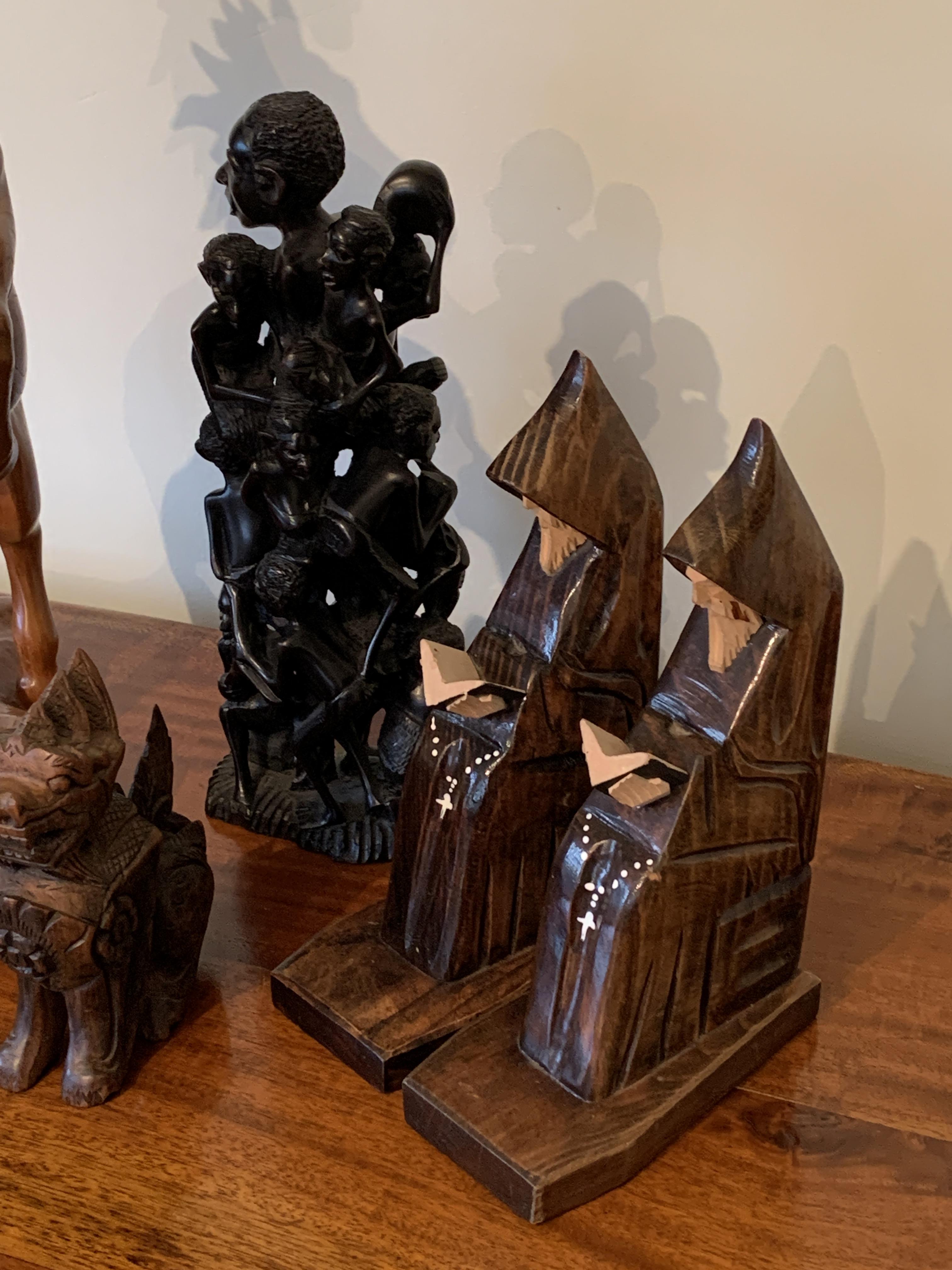 Collection of carved wood figures - Image 2 of 4