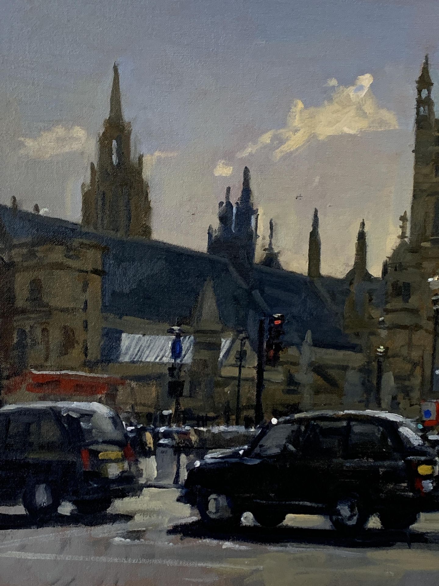 Ken Howard, R.A. Gilt framed oil on canvas of Parliament Square, London - Image 4 of 5