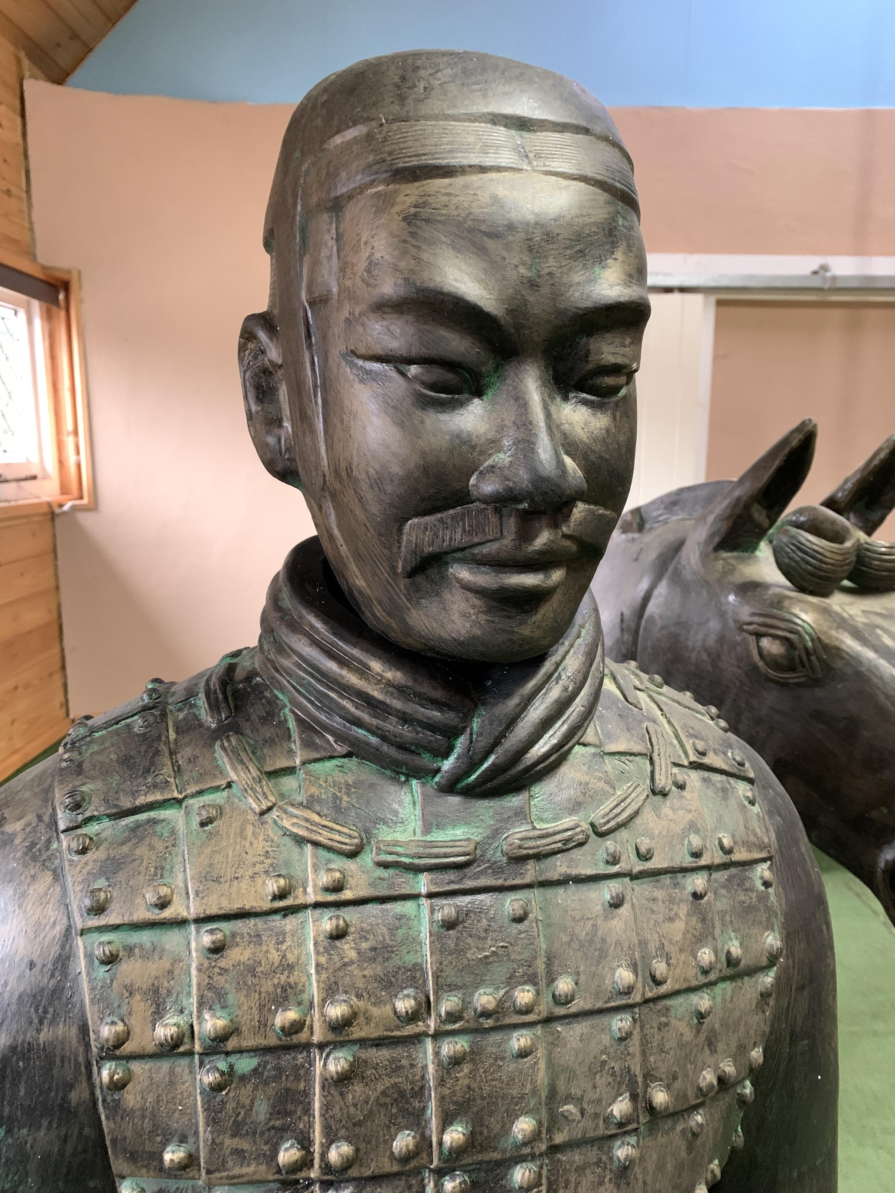 A Qin style terracotta figure of a cavalryman - Image 3 of 6