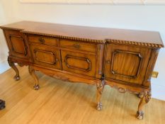 Hardwood breakfront sideboard