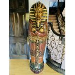 Ornately painted sarcophagus shelf unit