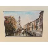 Framed and glazed watercolour "Downtown Venice" signed Ray Rawlings