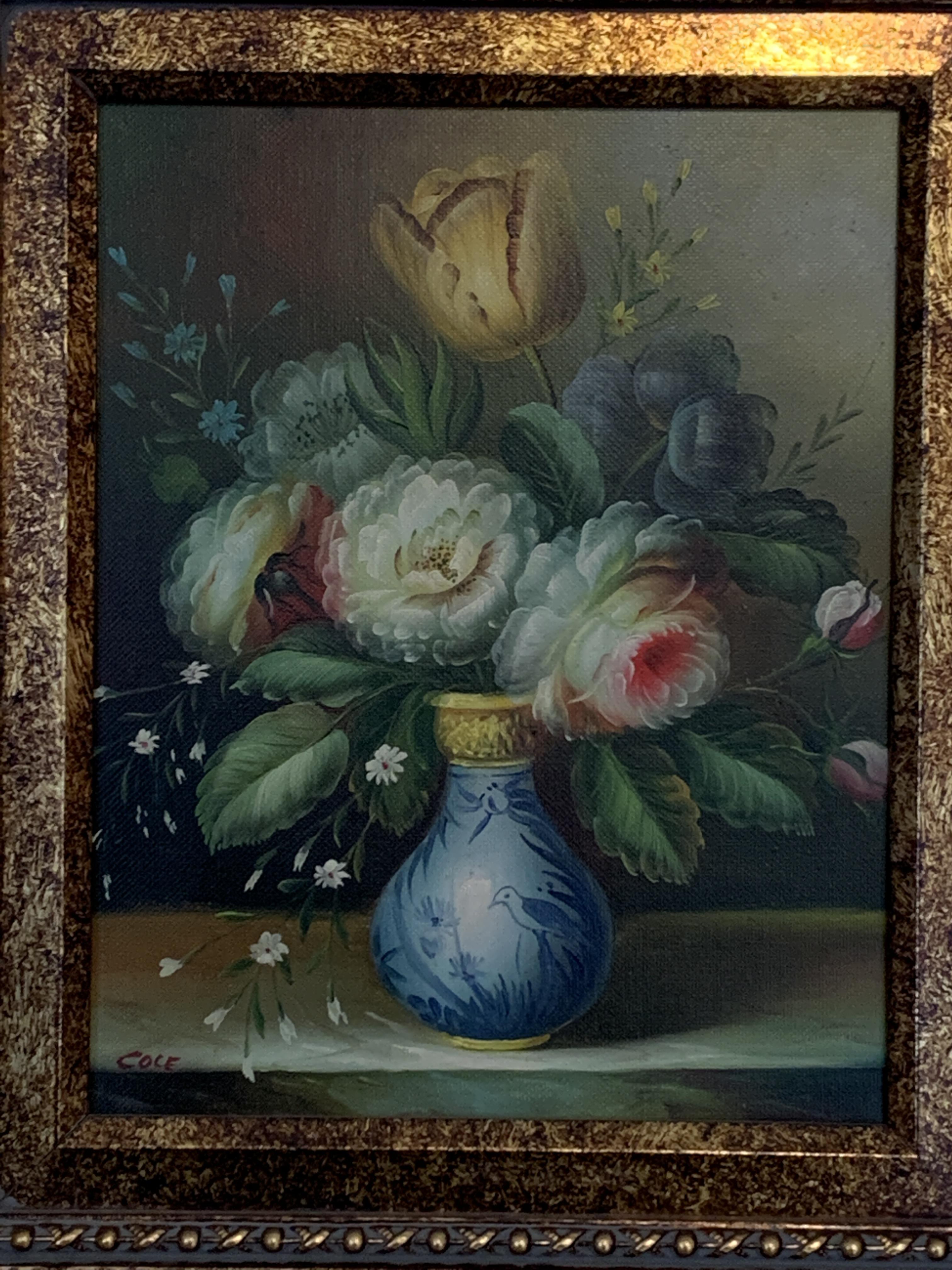 Pair of gilt framed oils on canvas, signed Cole - Image 4 of 4