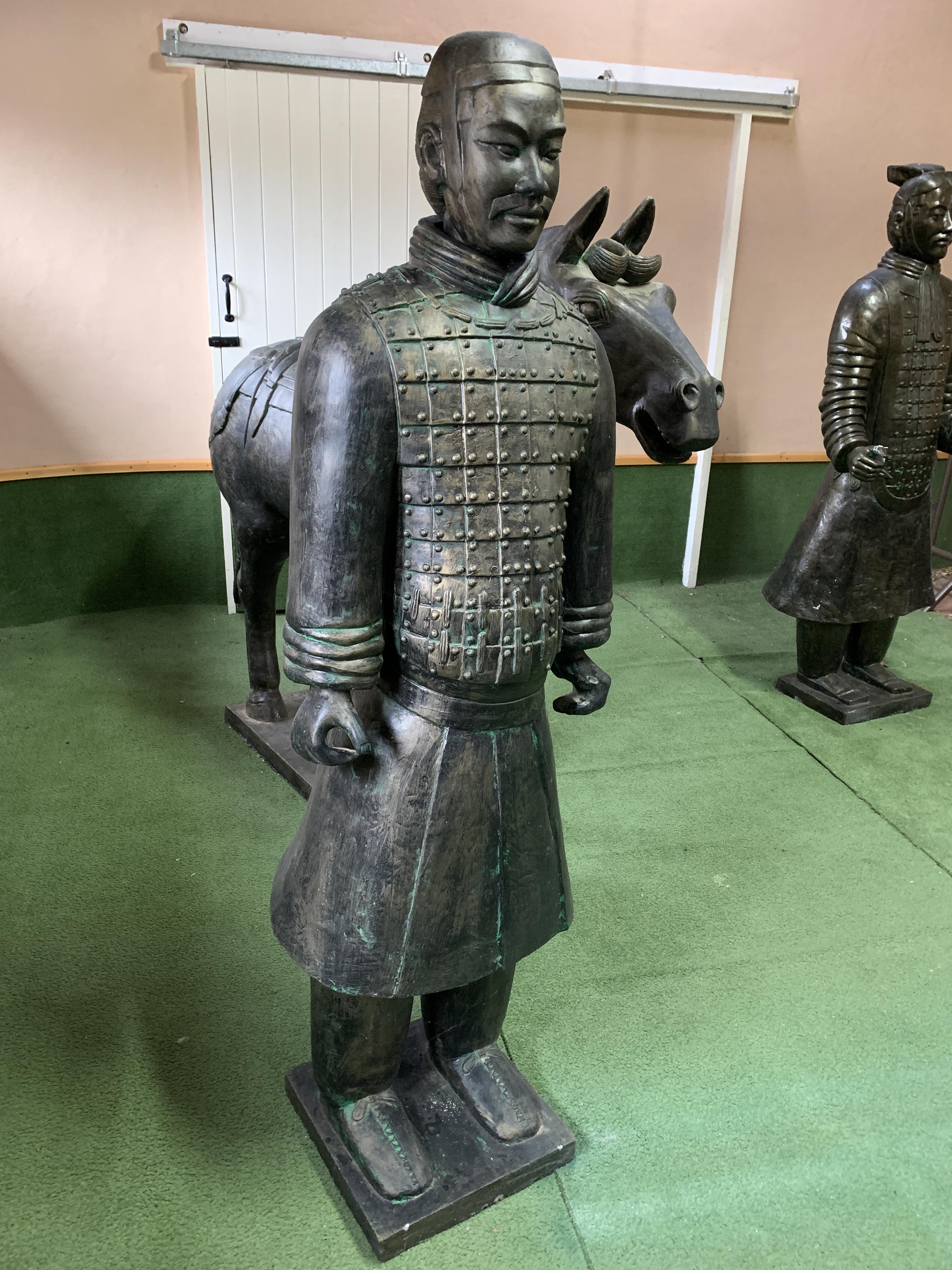 A Qin style terracotta figure of a cavalryman