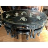 Oriental black lacquer low table