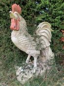 Concrete and marble statue of a Cockerel
