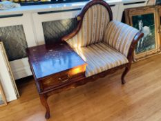 Gilt inlaid hardwood telephone seat