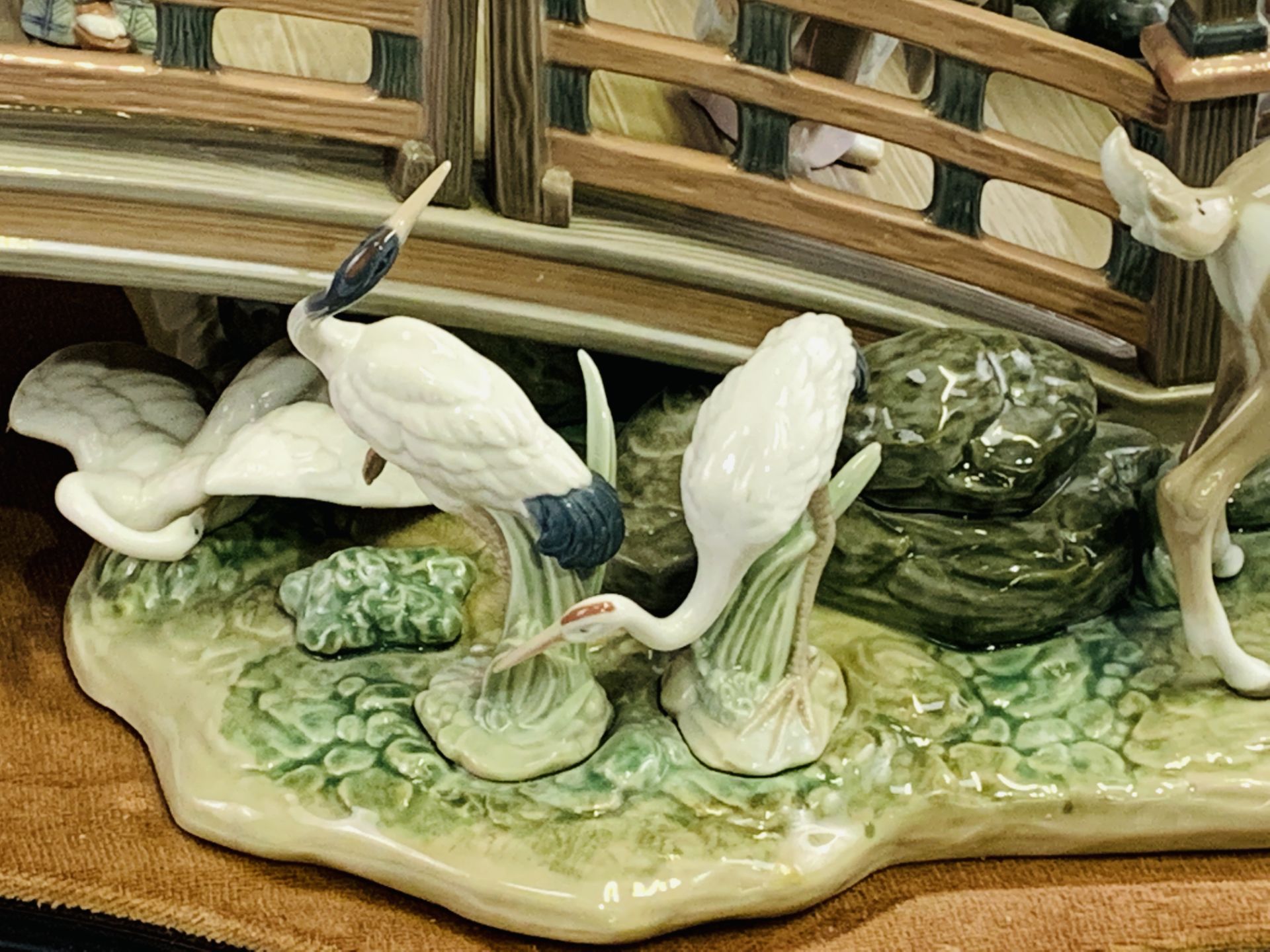Lladro 'Oriental Garden' porcelain scene - Image 7 of 18