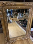 Gilt frame bevelled edge wall mirror