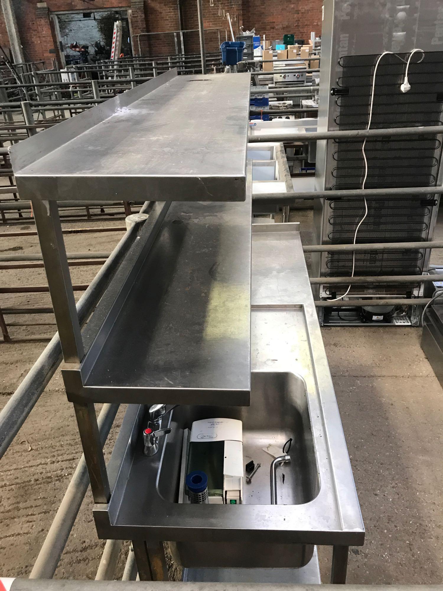 Stainless Steel prep sink with shelves over - Image 2 of 3