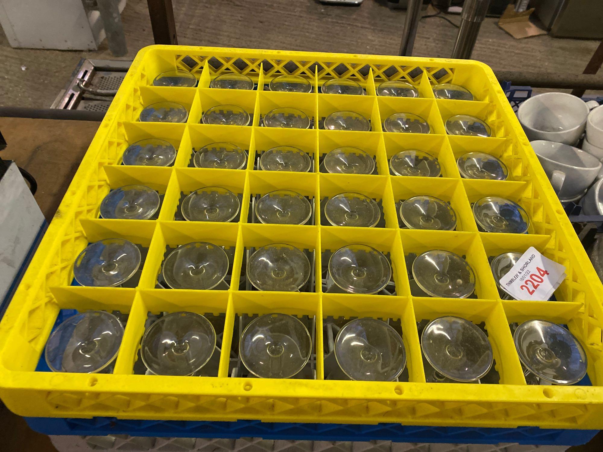 Tray of 36 wine glasses