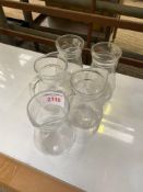 Five Glass jugs