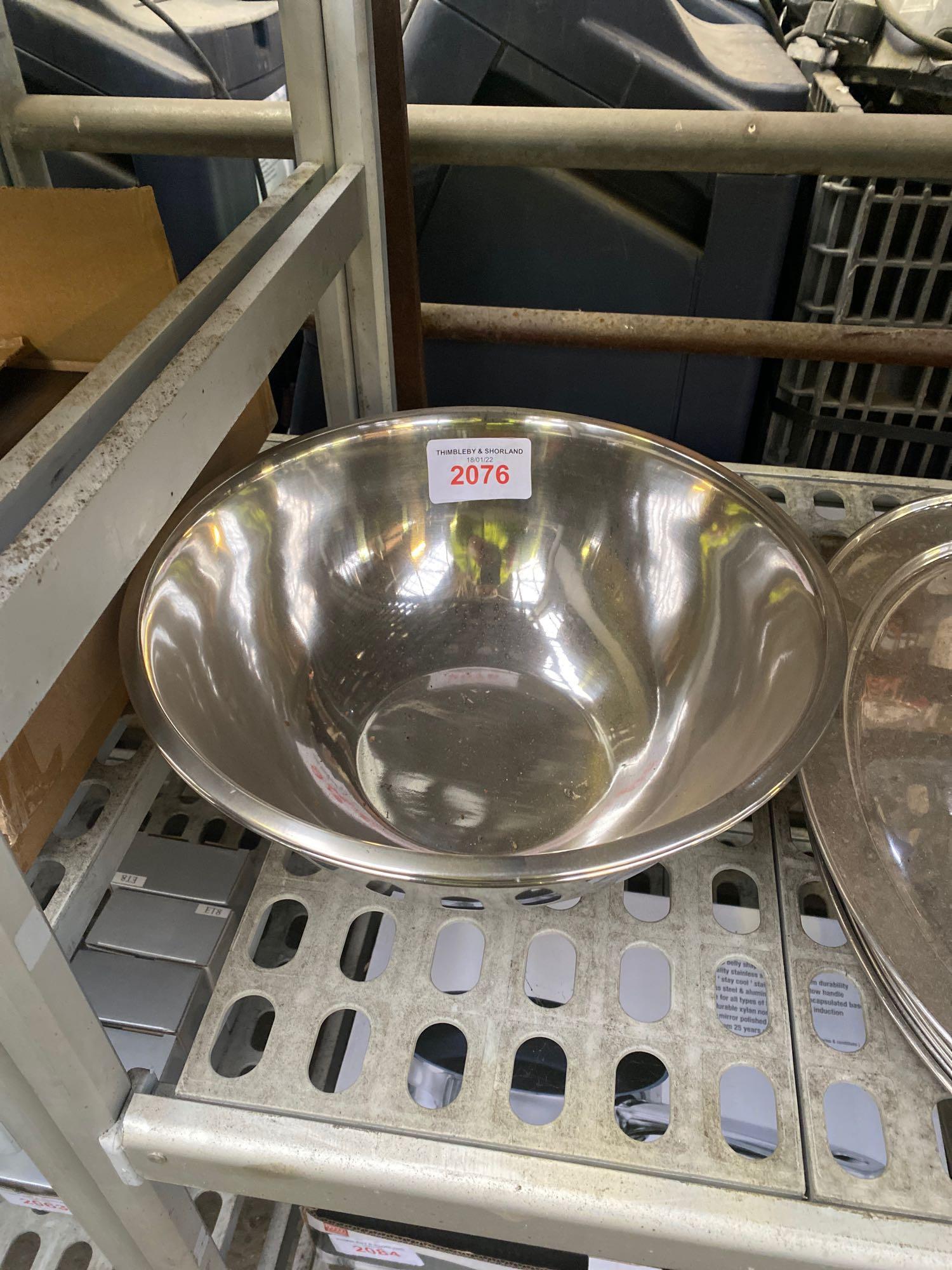 Two stainless steel mixing bowls