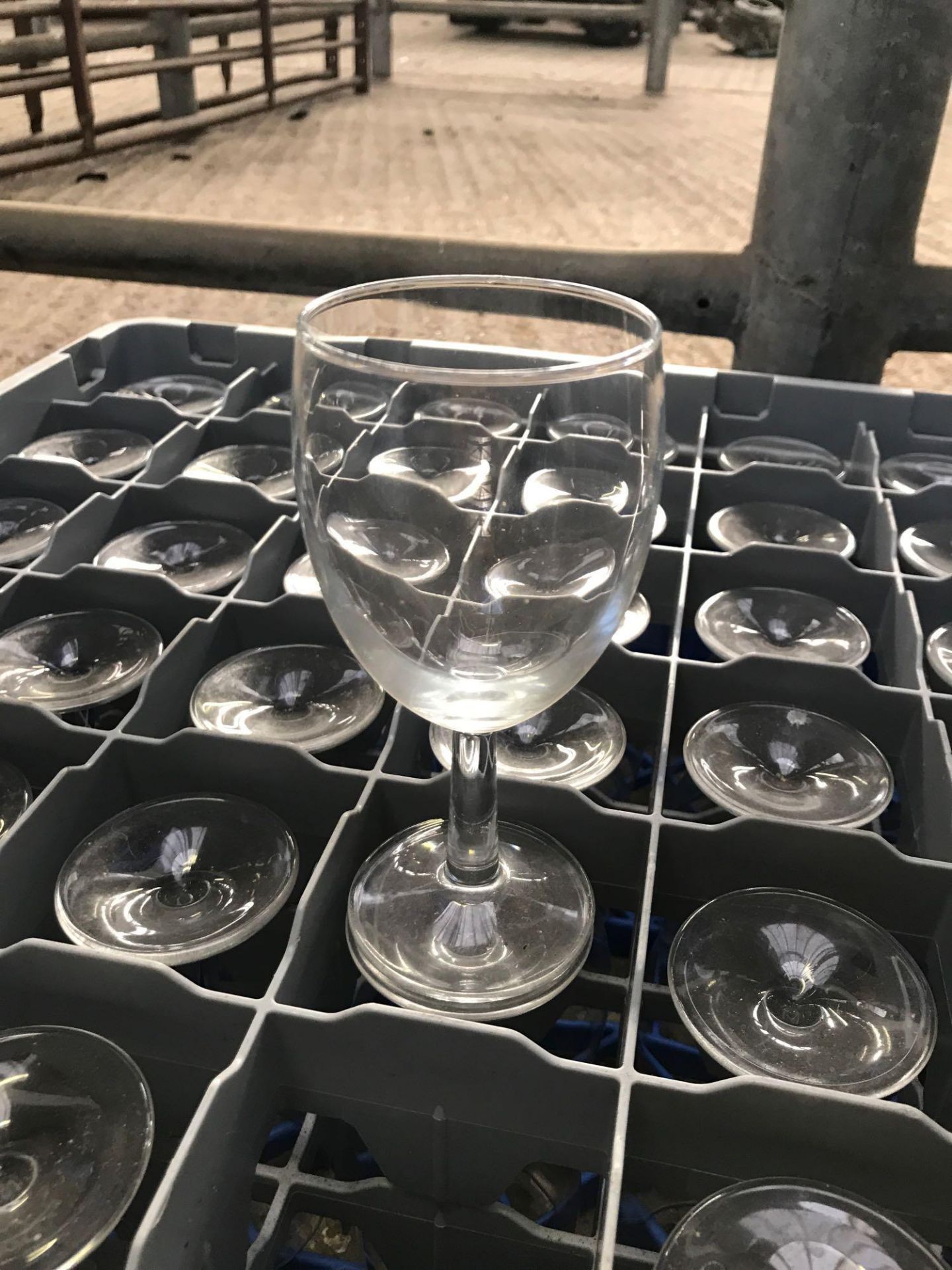 Tray of 36 wine glasses