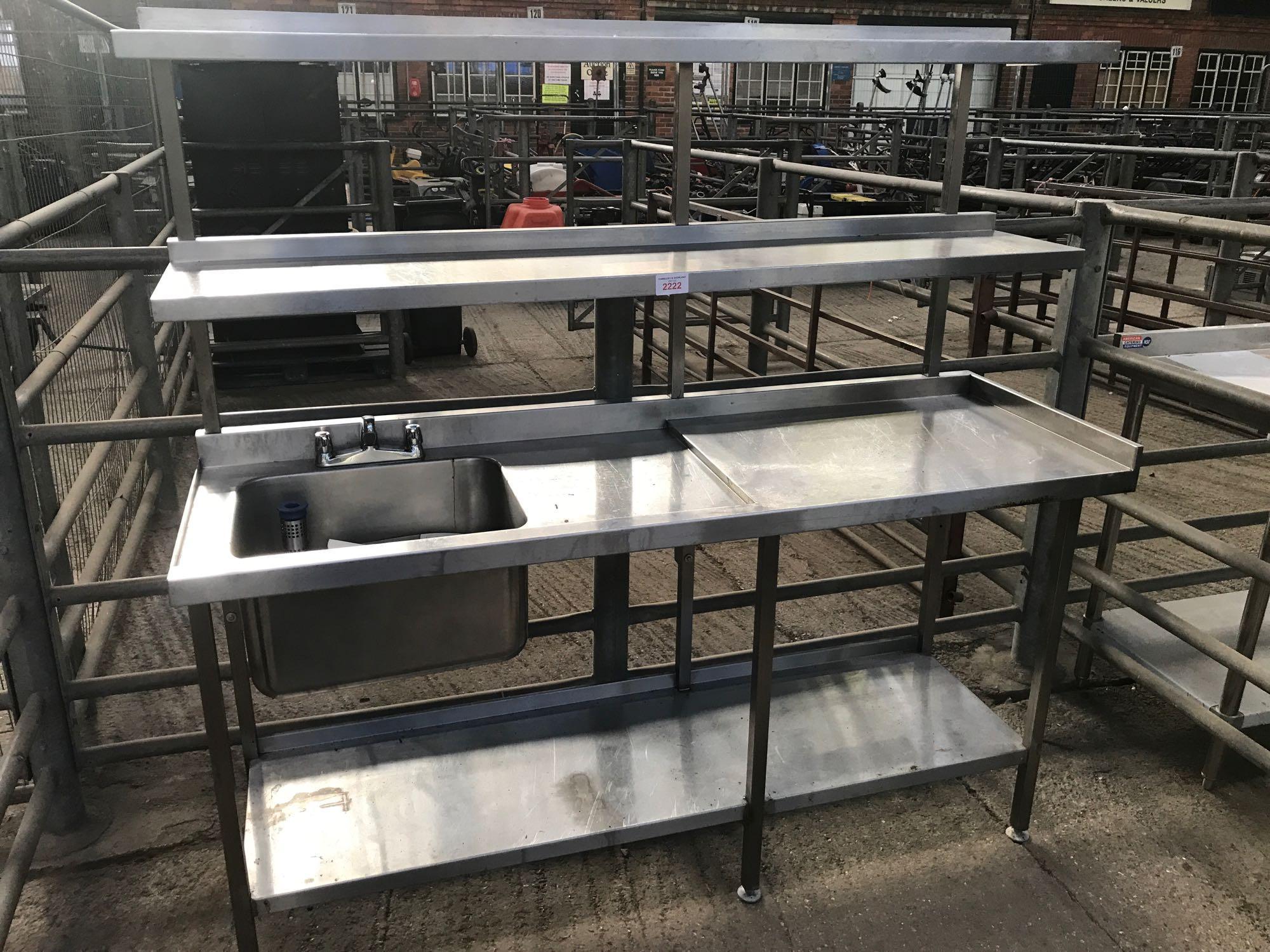 Stainless Steel prep sink with shelves over