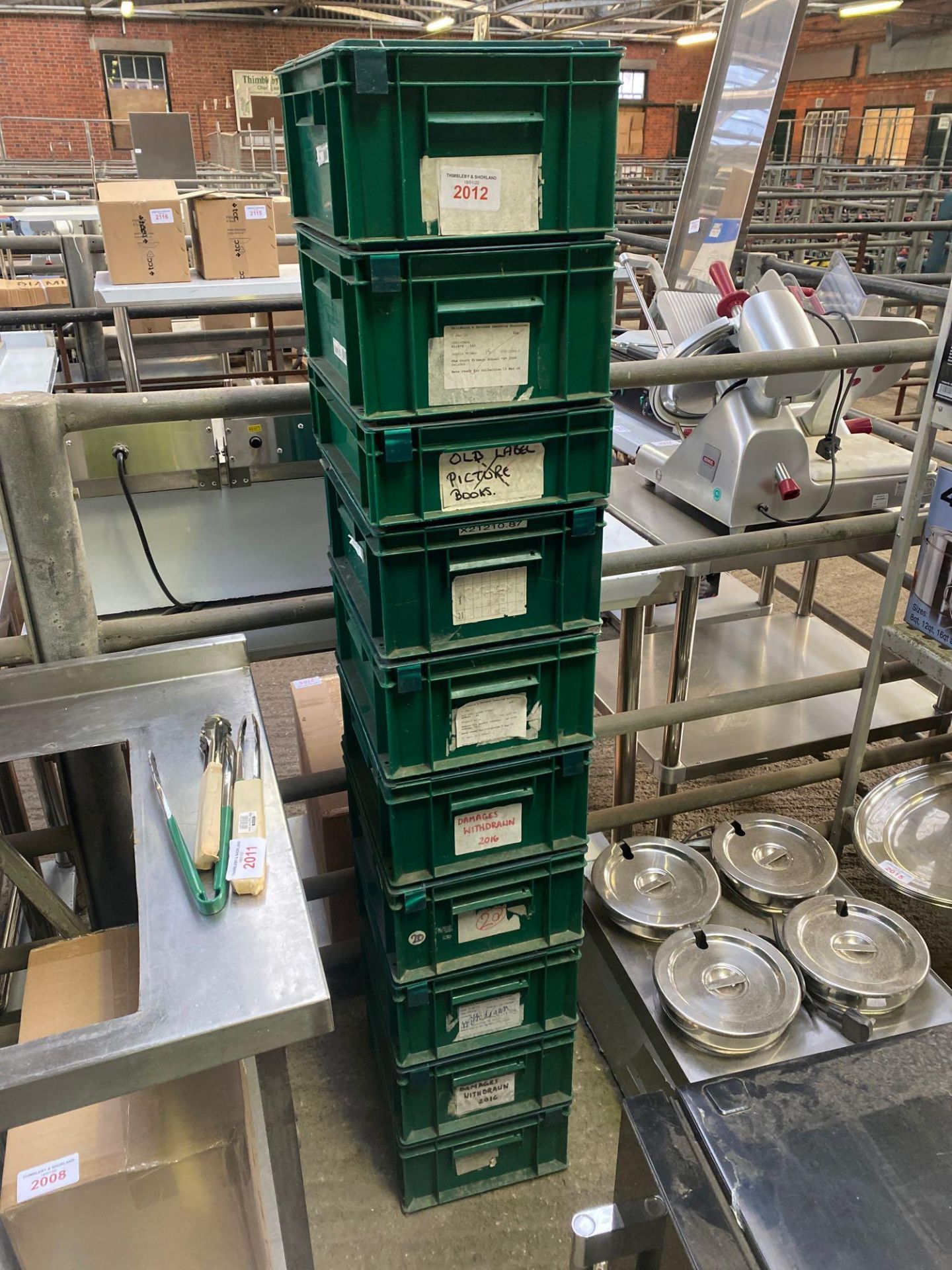 Ten stacking boxes