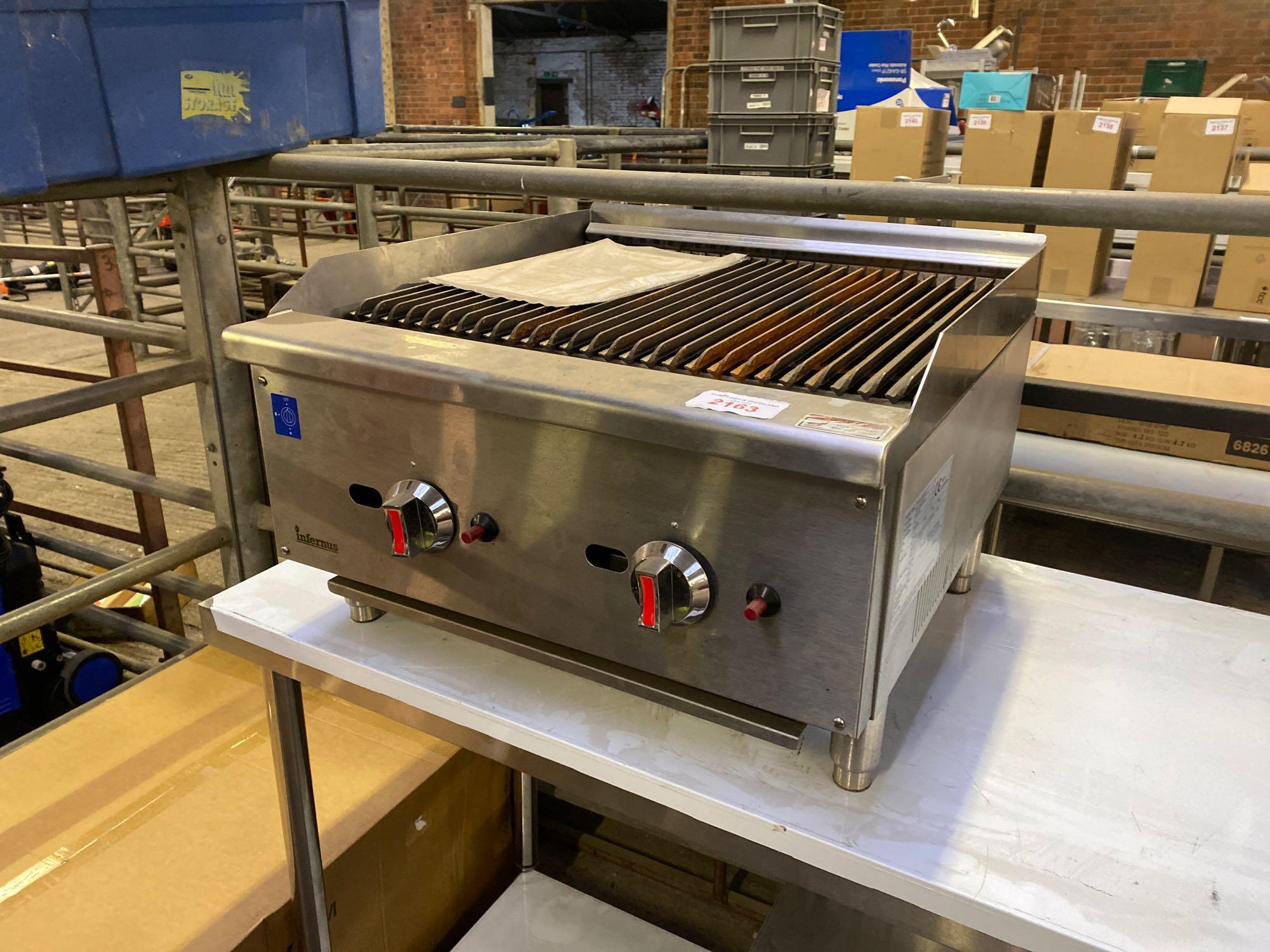 Infernus twin burner chargrill ECB24SX with pull out fat tray.