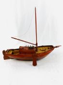 Model single masted sailing boat complete with paper jigs