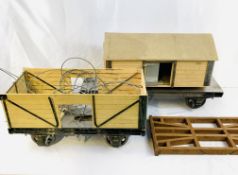 Two 5" gauge wagons, part built, with plans