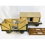 Two 5" gauge wagons, part built, with plans